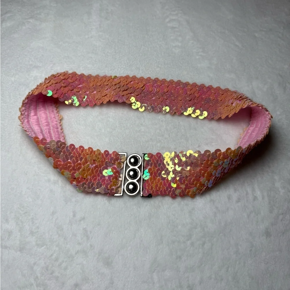 Shimmering Pink Sequin Belt